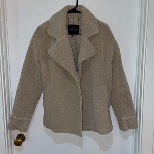 American Eagle Outfitters Cream Teddy Jacket